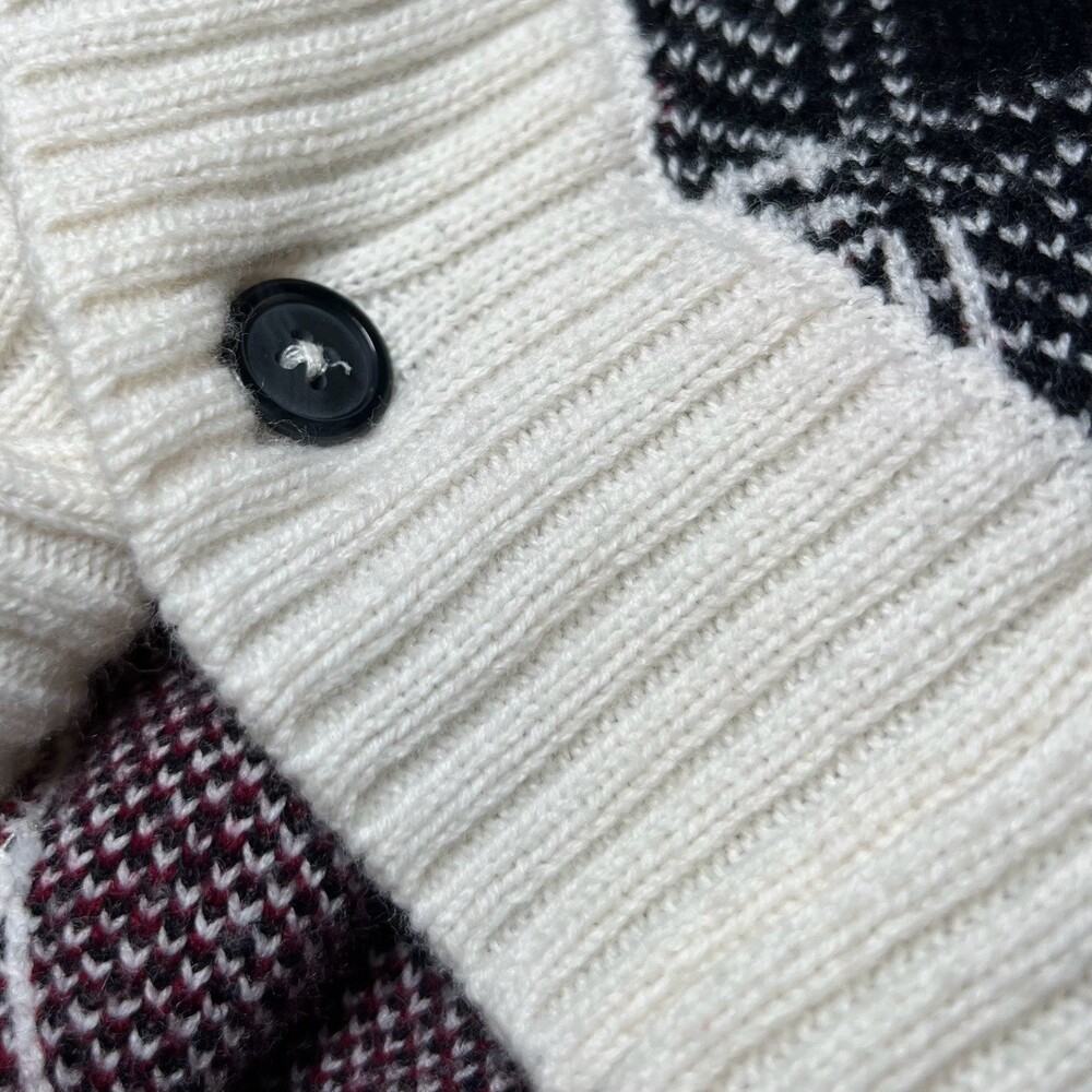 Talbots Womens Size Large Plaid Poncho Sweater Knit Lambswool Blend Cozy Winter - Picture 10 of 12